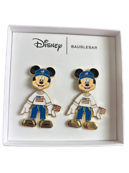 Disney Jewelry - Disney x BaubleBar Mickey Mouse Patriotic American Flag Statement Earrings NWT